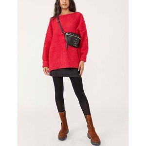 NWT Free People Moira Slouchy Tunic / Cherry Fizz Combo